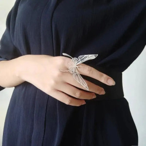 Poetic Awakening Silver Butterfly Ring | Elegance & Refinement