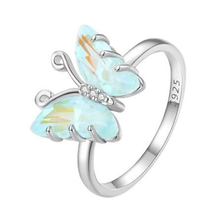 Cute Opal Wing Butterfly Ring | 925 Sterling Silver Jewelry