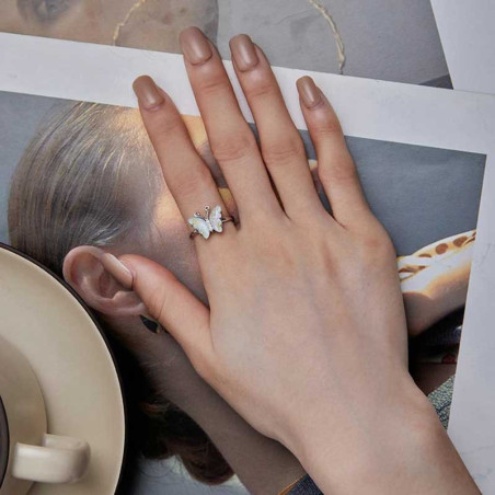 Cute Opal Wing Butterfly Ring | 925 Sterling Silver Jewelry