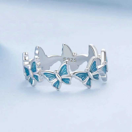 Azure Butterfly Ring in 925 Sterling Silver | Cute Jewelry