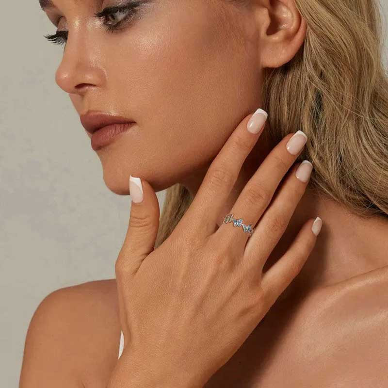 Azure Butterfly Ring in 925 Sterling Silver | Cute Jewelry