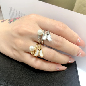 Radiant Pearl Butterfly Ring | Cute Gold & Silver Jewelry Gift