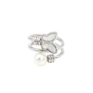 Radiant Pearl Butterfly Ring | Cute Gold & Silver Jewelry Gift