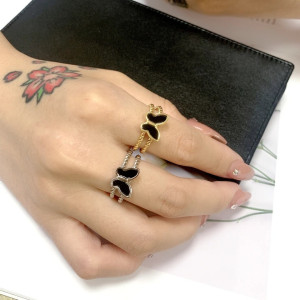 Elegant Nocturne Butterfly Ring - Gold & Silver Jewelry