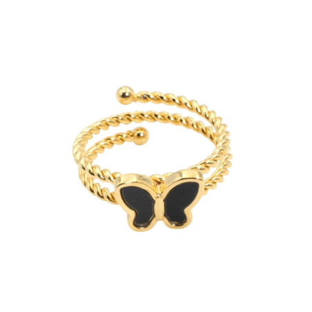 Elegant Nocturne Butterfly Ring - Gold & Silver Jewelry