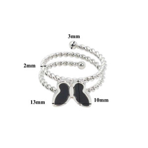 Elegant Nocturne Butterfly Ring - Gold & Silver Jewelry
