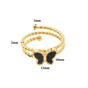 Elegant Nocturne Butterfly Ring - Gold & Silver Jewelry