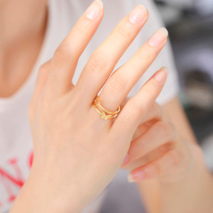 Cute Butterfly Ring - Adjustable Gold & Silver Gift for Women