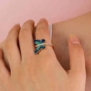 Ocean Wings Butterfly Ring – Elegant & Unique Women's Jewelry