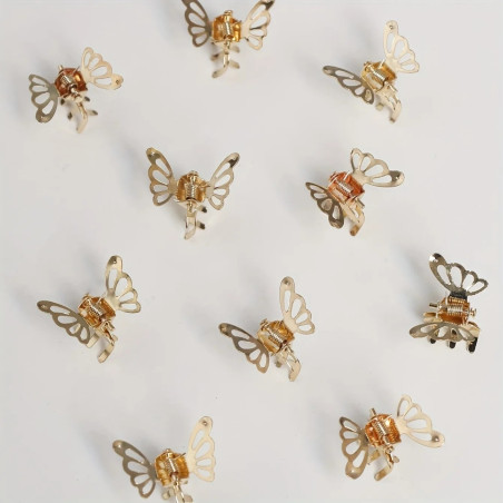 Cute Butterfly Mini Hair Clips | Gold & Silver Hair Accessory