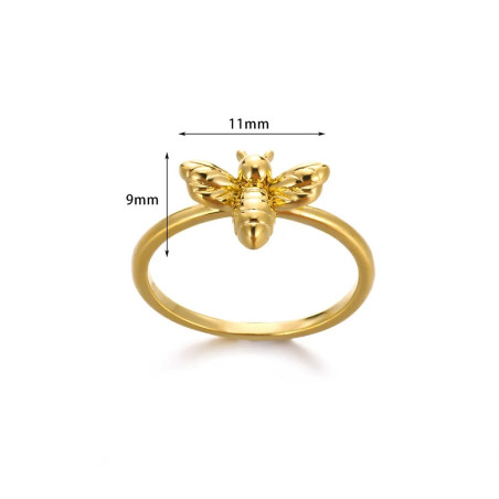 Cute Bee Ring in Stainless Steel - Gold or Silver | 1001Bees