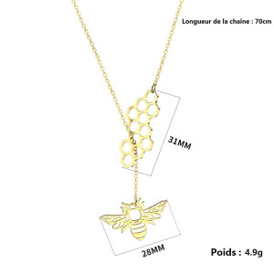 Cute Honeycomb Bee Necklace | Unique Gift for Women | 1001Bees