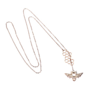 Cute Honeycomb Bee Necklace | Unique Gift for Women | 1001Bees