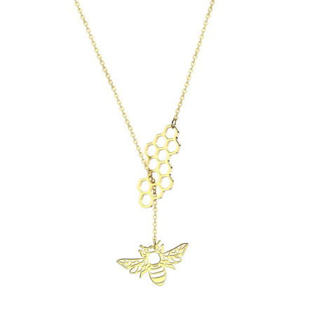 Cute Honeycomb Bee Necklace | Unique Gift for Women | 1001Bees