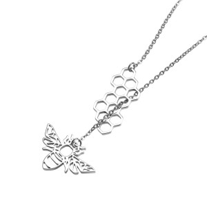 Cute Honeycomb Bee Necklace | Unique Gift for Women | 1001Bees