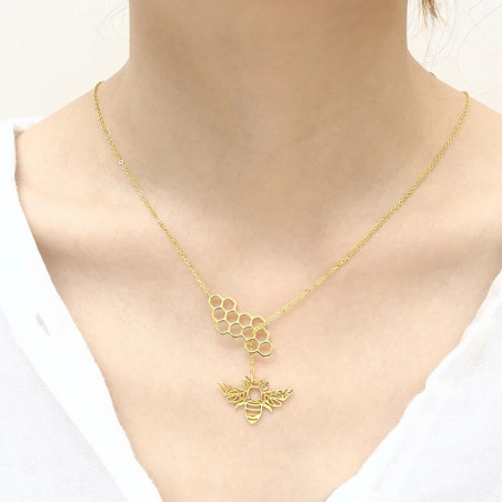 Cute Honeycomb Bee Necklace | Unique Gift for Women | 1001Bees