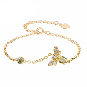 Hive Glimmer Bee Bracelet - Elegant Silver Bee Jewelry