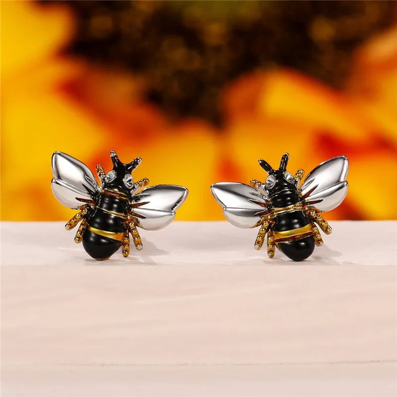 Rhinestone Bee Earrings - Elegant & Unique Bee Jewelry