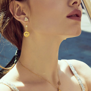'Royal Pendulum' Bee Earrings - Elegant Sterling Silver Jewelry