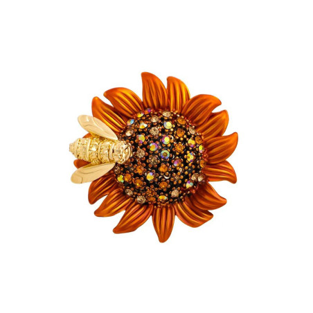 Bee & Sunflower Brooch Pin | Cute Bee Jewelry Gift for Women