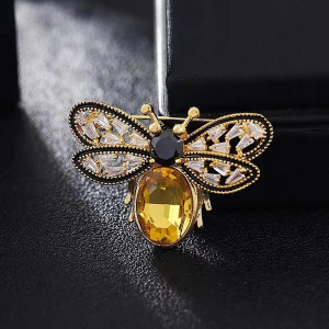 Broche Abeille Éclat Royal | Bijou Abeille Doré & Émeraude