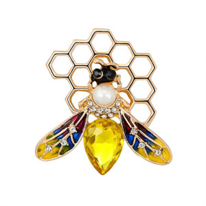 Hive Treasure Bee Brooch | Golden Jewel with Pearl