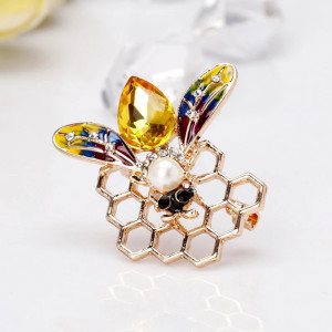 Broche Abeille Trésor de la Ruche | Bijou Doré avec Perle