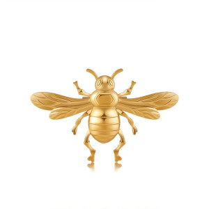 Bee Brooch “Royal Simplicity” - Elegant Gold & Silver Bee Pin