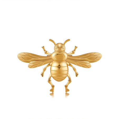 Bee Brooch “Royal Simplicity” - Elegant Gold & Silver Bee Pin