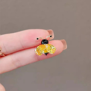 Broche Abeille en Cristal Dorée & Argentée | 1001abeilles