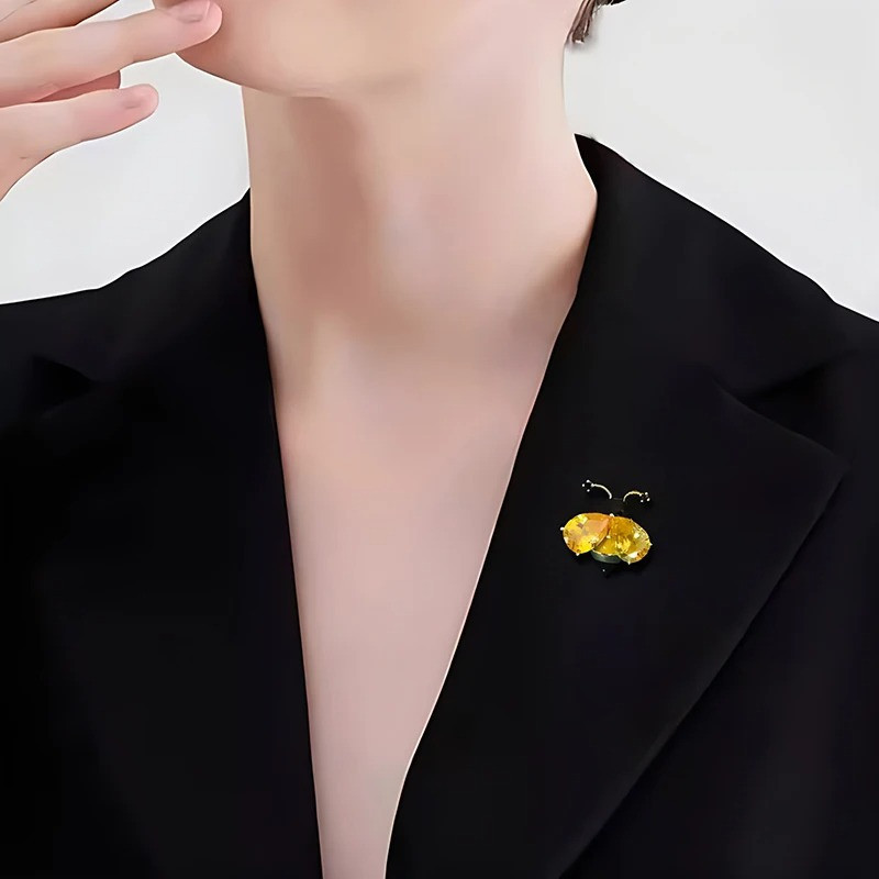 Broche Abeille en Cristal Dorée & Argentée | 1001abeilles