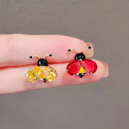 Broche Abeille en Cristal Dorée & Argentée | 1001abeilles