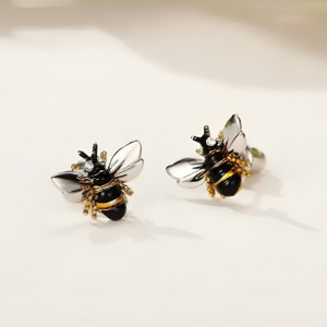 Rhinestone Bee Earrings - Elegant & Unique Bee Jewelry