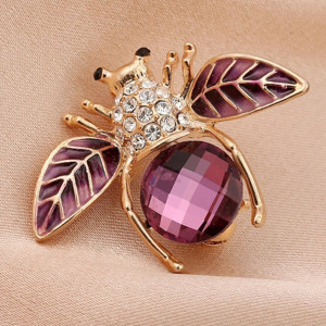 Broche Abeille Améthyste Royale | Cadeau Unique Femme | 1001abeilles