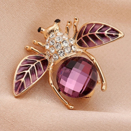 Broche Abeille Améthyste Royale | Cadeau Unique Femme | 1001abeilles