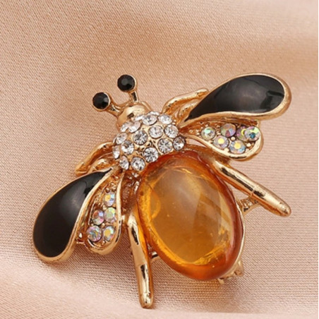 Royal Amber Bee Brooch | Unique Bee Pin Gift for Women