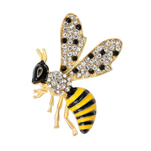 Broche Abeille Scintillante Dorée | Bijou Cadeau Femme