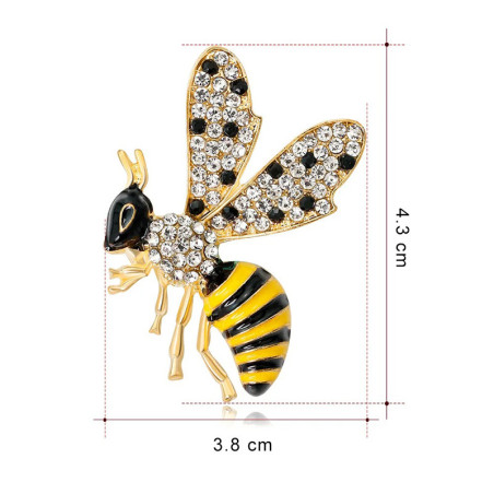 Broche Abeille Scintillante Dorée | Bijou Cadeau Femme
