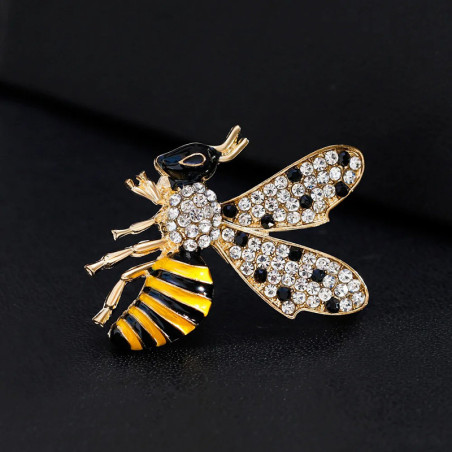 Broche Abeille Scintillante Dorée | Bijou Cadeau Femme