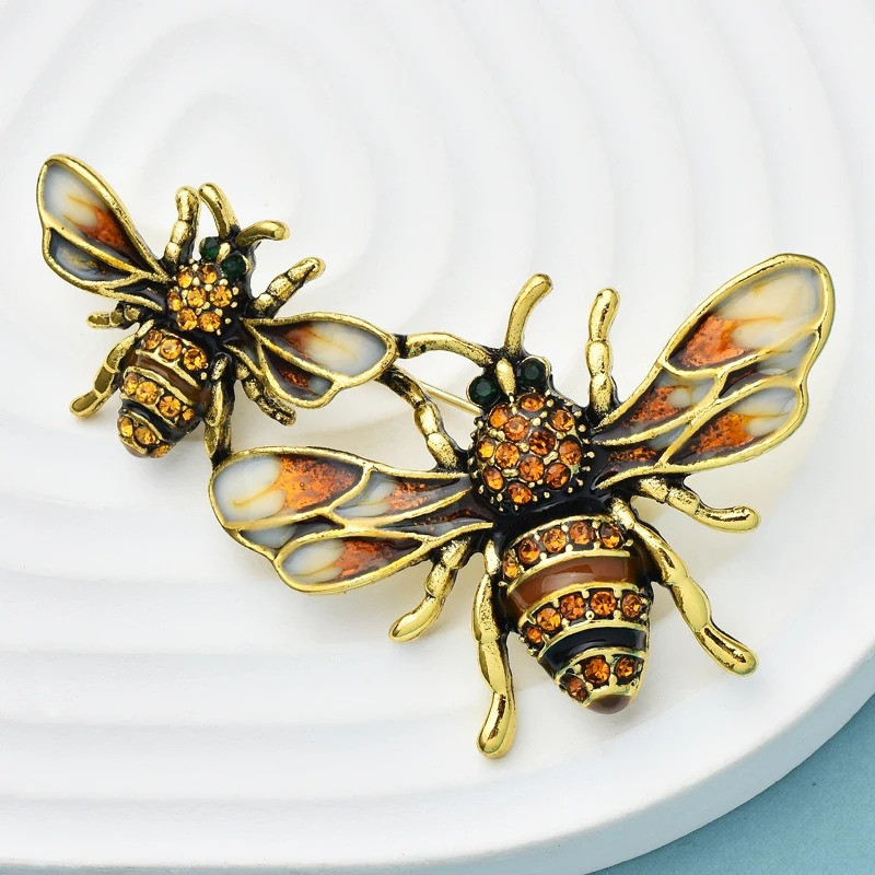Imperial Duo Bee Brooch | Unique Bee Pin Jewelry for Women