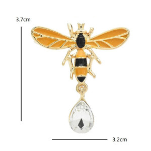 Crystal Drop Bee Brooch | Elegant Bee Pin Jewelry Gift