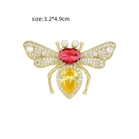 Royal Prestige Bee Brooch | Elegant Crystal Bee Pin Jewelry