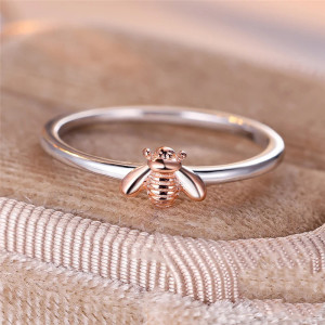 Rose Gold Forager Bee Ring | Cute 925 Silver Bee Jewelry