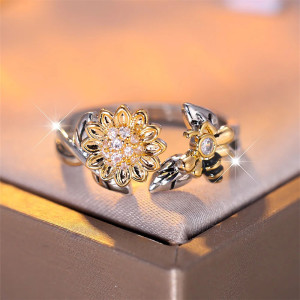 Cute Bee Ring 'Sunshine Forager' | Adjustable CZ Jewelry Gift