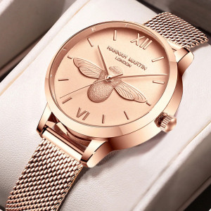 Elegant Bee Watch for Women | Rose Gold Stainless Steel