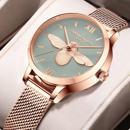 Elegant Bee Watch for Women | Rose Gold Stainless Steel