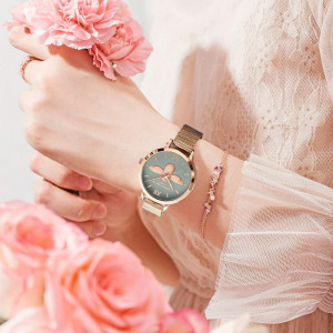Elegant Bee Watch for Women | Rose Gold Stainless Steel
