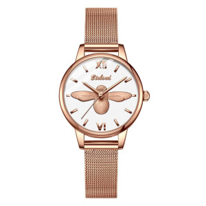 Elegant White Bee Watch | Unique Bee Jewelry Gift for Women