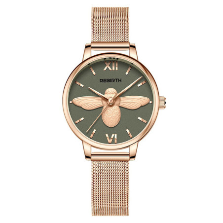 'Golden Emerald' Bee Watch | Nature-Inspired Jewelry for Women