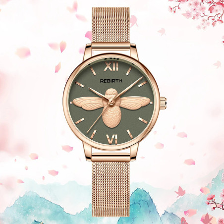 'Golden Emerald' Bee Watch | Nature-Inspired Jewelry for Women